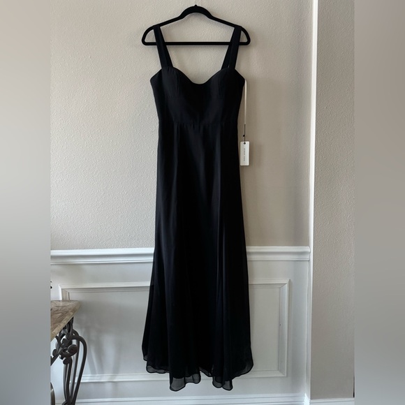 NWT Jenny Yoo Harris Dress Sweetheart Chiffon A Line Black Size 8 - Picture 3 of 8